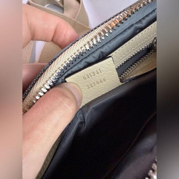 GUCCI Off The Grid Belt Bag GG Nylon Leather Gray Beige 631341 Purse Fanny pack - Picture 12 of 16